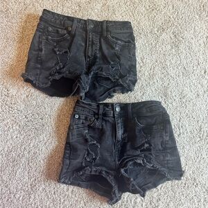 Aeropostale Black Jean Shorts x2